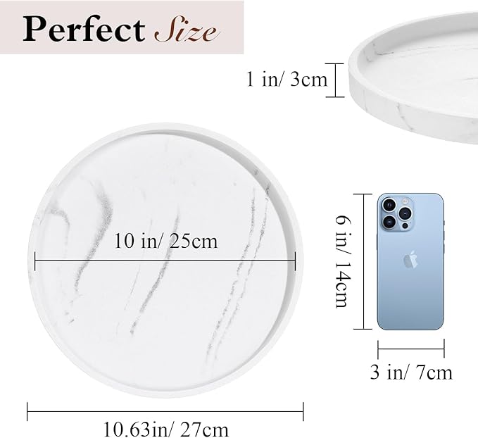 Luxspire Turntable Lazy Susan for Table Top, Marble Round Tray 10.63 inch - Image 7