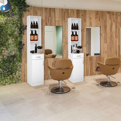 mefeir Salon Station, Barber Hair Stylist Storage Cabinet - Image 2