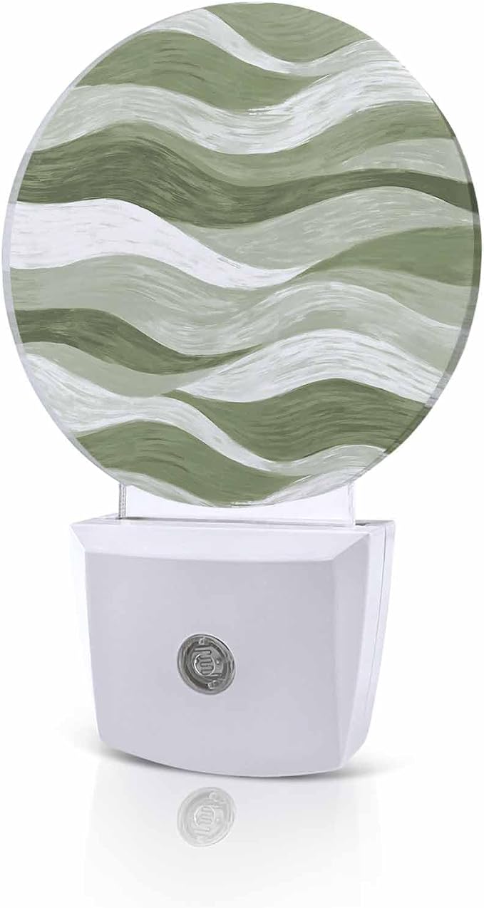Night Lights Auto Sensor Green Ocean Waves Night Light Abstract Mountain by Home+L6