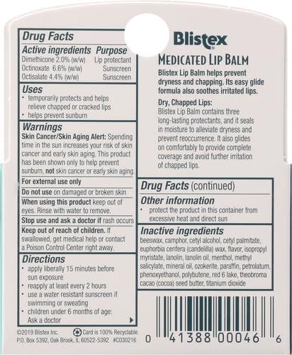 Blistex Medicated Lip Balm, 0.15 Ounce, Prevent Dryness & Chapping, SPF 15 Sun - Image 3