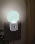 Night Lights Auto Sensor Teal Green Pinstripes Night Light Woven Denim Striped - Image 3