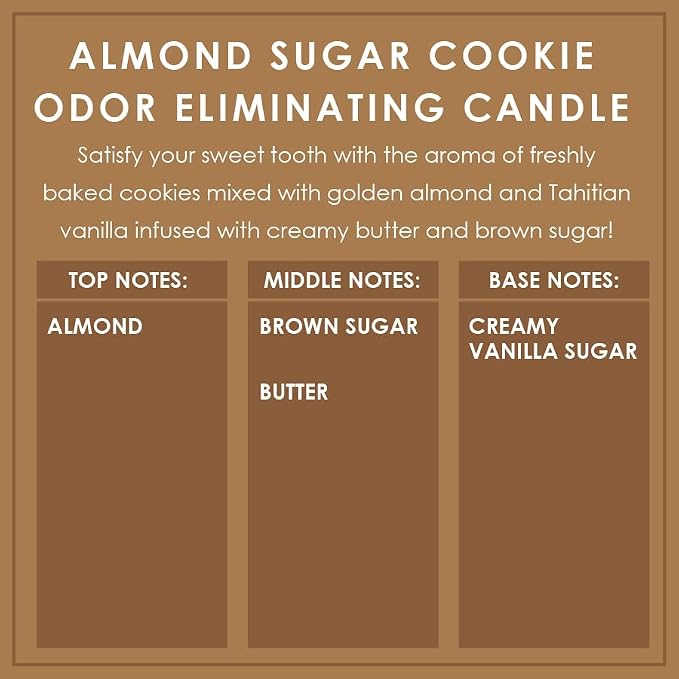 Almond Sugar Cookie Odor Eliminating Highly Fragranced Candle - Image 4