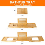 Bathtub Tray Table and Bath Pillow, Expandable and Foldable Bath Caddy Tray - Image 4