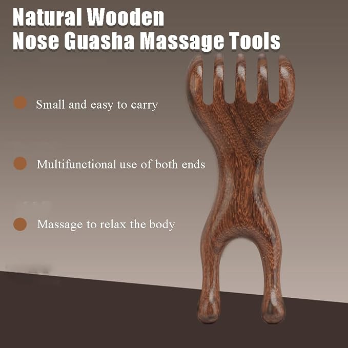 OULIGET Natural Wooden Nose Guasha Massage Tools Anti-Static, Eyes Facial Wood - Image 5