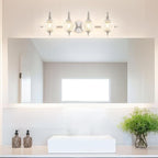 Brushed Nickel Bathroom Vanity Light Fixture Vintage Style - Image 4