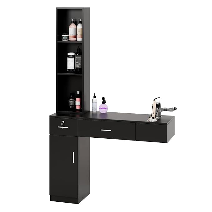 OmySalon Wall Mount Barber Stations, Salon Stations by OmySalon