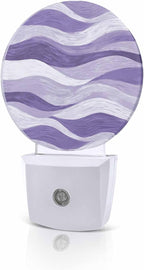 Night Lights Auto Sensor Lavender Purple Ocean Waves Night Light Abstract by Home+L6