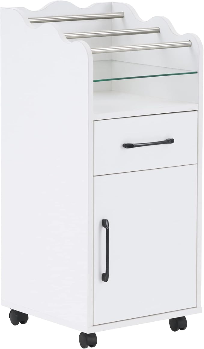 BarberPub Salon Cart with Storage Cabinet with Engineered Wood, Rolling Salon by BarberPub