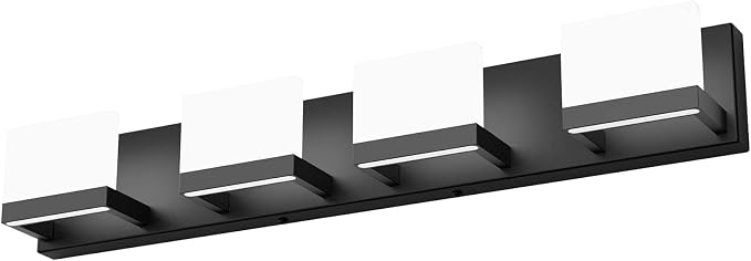 Tipace 4 Lights Modern Black Vanity Light Up and Down Black LED Vanity Light by Tipace