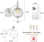 Brushed Nickel Bathroom Wall Sconce Vintage Style - Image 7