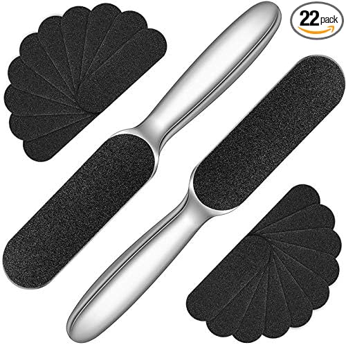 Mudder 2 Pieces Stainless Steel Pedicure Foot File Callus Remover Foot Scrubber by Mudder