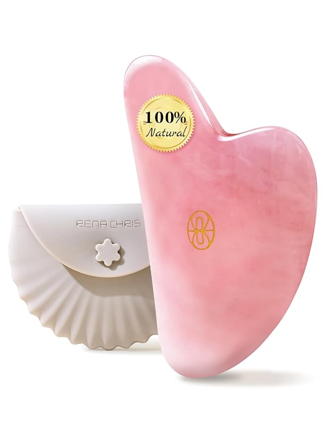 Rena Chris Gua Sha Facial Tools, Rose Quartz Guasha Tool by RenaChris