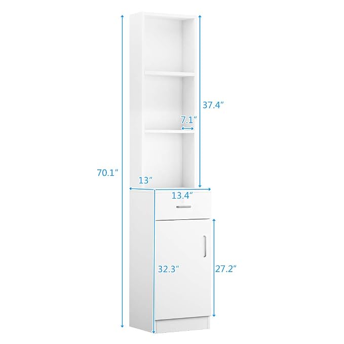 mefeir Salon Station, Barber Hair Stylist Storage Cabinet - Image 3