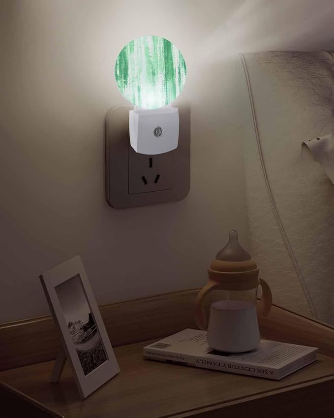 Night Lights Auto Sensor Green Abstract Graffiti Night Light Art Painting Round - Image 5