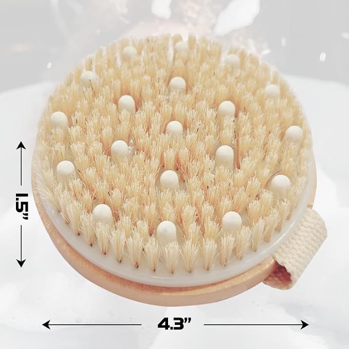 Bamboo Dry Body Brush Shower Brushing Removes Dry Skin - Image 6