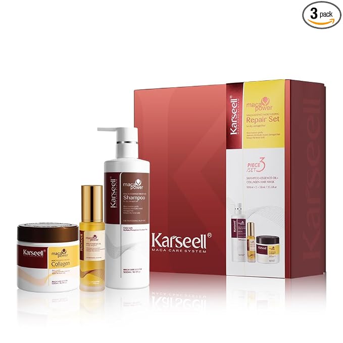 Karseell Collagen Hair Treatment Set, Deep Repair Collagen Hair Mask Shampoo by KARSEELL