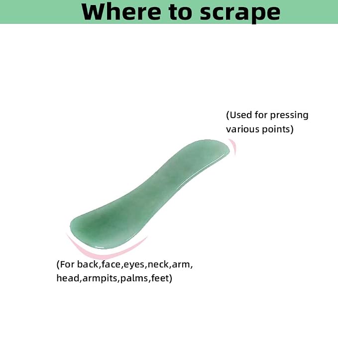 Gua Sha Facials Tools for Back Massage Tools Board Natural Jade Stone for SPA - Image 5