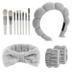 CAZYTOYZ Sponge Spa Headbands for Women Wristband Set Puffy Makeup Brush - Image 2