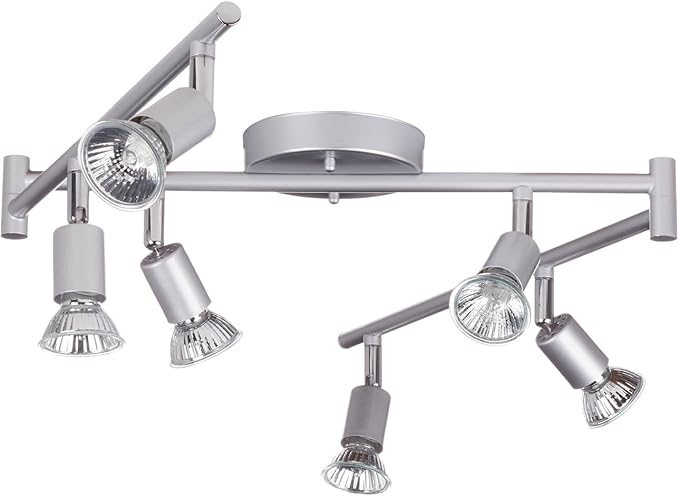 Globe Electric 59351 Payton 6-Light Foldable Track Lighting, Matte Silver - Image 6