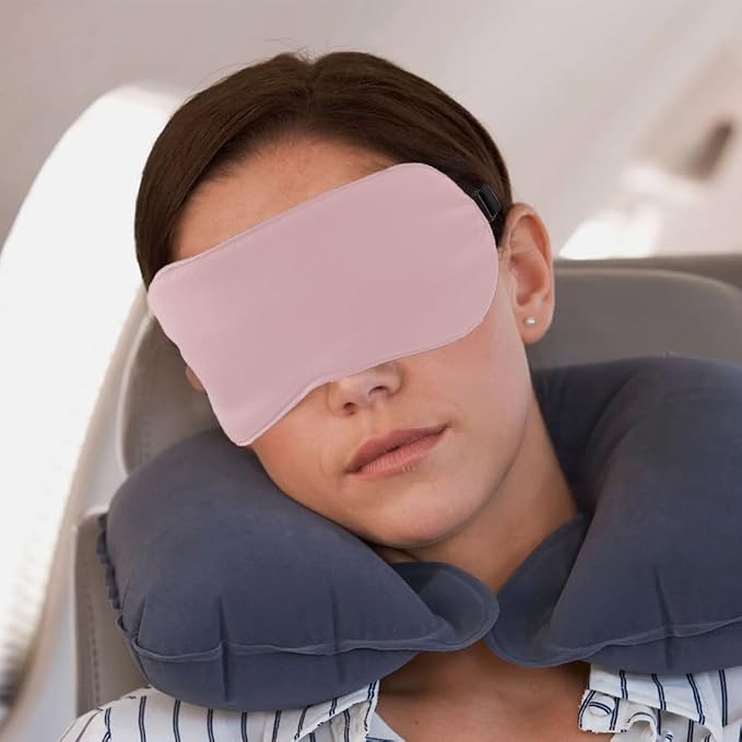 2 PCS Pink Satin Sleep Masks, Adjustable Silk Eye Mask - Image 5