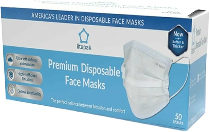 Litepak 500pcs Premium Disposable Face Mask SOFT 3ply Nose Wire - Image 3