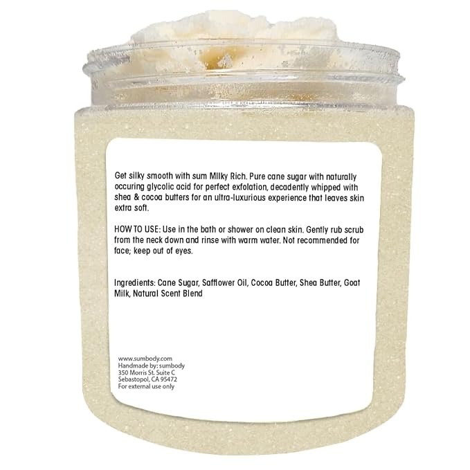 Sumbody USA Vanilla Shea Sugar Body Scrub Goat Milk Moisturizing Exfoliating - Image 2