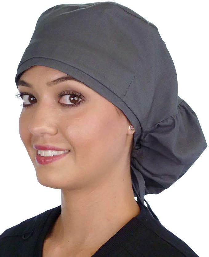 Sparkling EARTH Big Hair Ponytail Classic Surgical Style Scrub Working Cap by SparklingEARTH