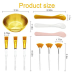 12 Pcs Gold Facial Bowl and Brush Set - Image 4