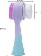 Face Brush 2 in 1, Silicone Facial Cleansing Exfoliating Brush Soft Bristles - Image 5