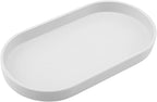 White Small Tray, Oval Tray for Bathtub Bathroom Vanity Items, Countertop by VCREATC-VCREATEFORCUSTOMER