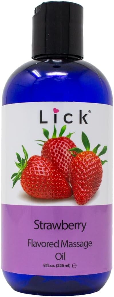Lick Strawberry Bliss Edible Massage Oil – Natural, Sensual Body Oil by Lick