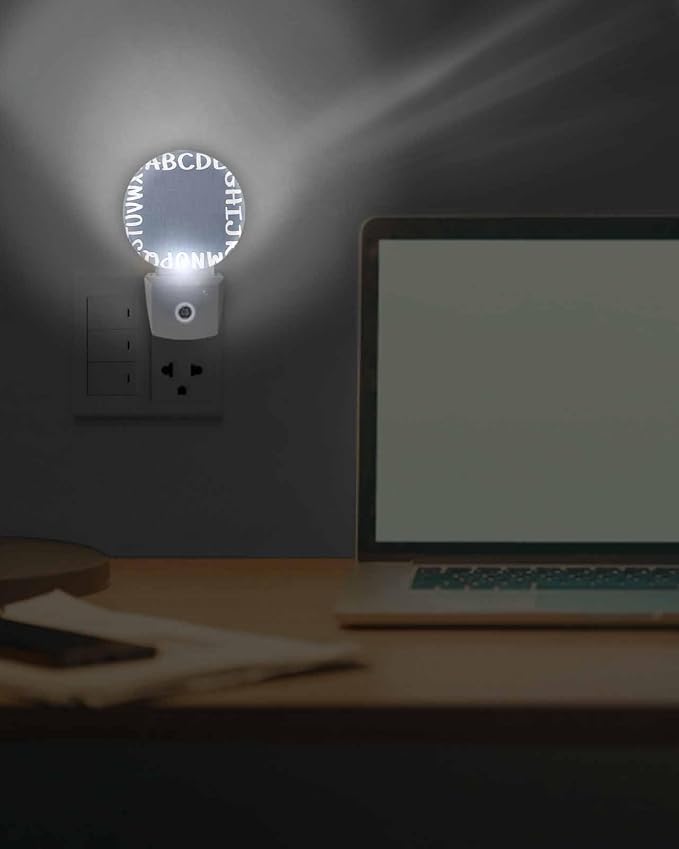 Night Lights Auto Sensor Alphabet Night Light Gray Modern Minimalist Letter - Image 7