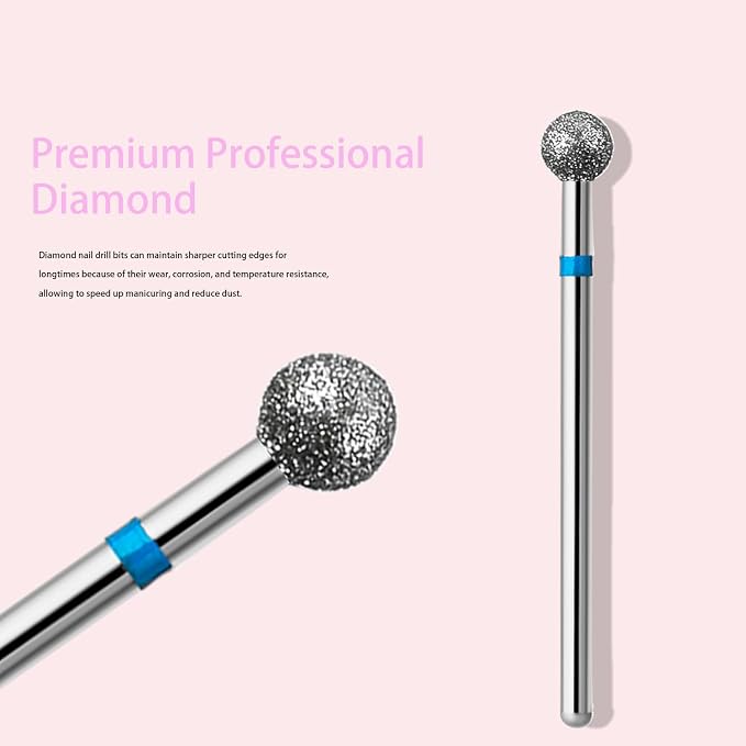 10pcs Safety Ball Cuticle Drill Bits, Carbide Diamond Nail Bits - Image 3