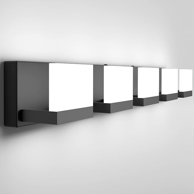 Tipace 5 Lights Modern Black Vanity Light Up and Down Black LED Vanity Light - Image 6