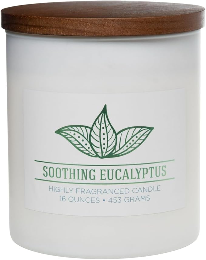 Carolina Soothing Eucalyptus Scented Candle, 16 oz Wellness Relaxing by CAROLINA