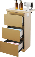 Stainless Steel Beauty Salon Storage Cabinet, 3-Drawer Rolling Styling Station by Unknown