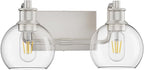 Tipace 2 Light Wall Scone Vintage Vanity Light Fixtures Brushed Nickel Wall by Tipace