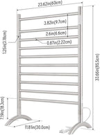 Freestanding Towel Warmer 10 Bars Plug-in Option 3 Working Modes Brushed - Image 7