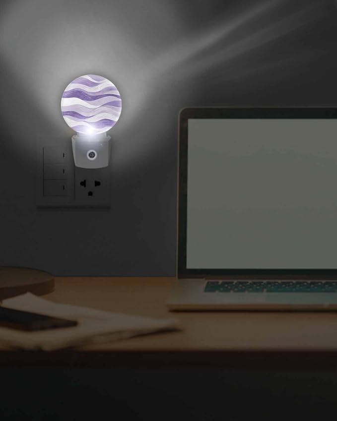 Night Lights Auto Sensor Lavender Purple Ocean Waves Night Light Abstract - Image 7