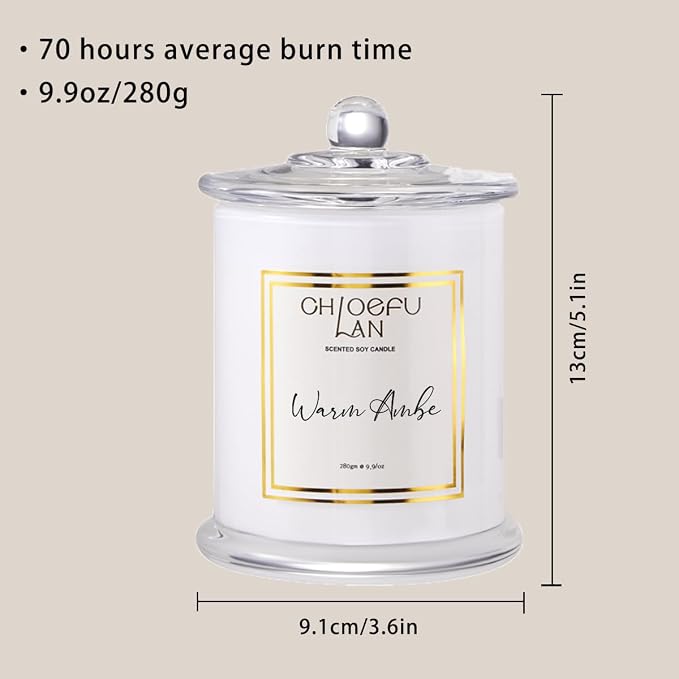 Chloefu LAN Warm Amber Candle, Scented Candles Gifts - Image 2