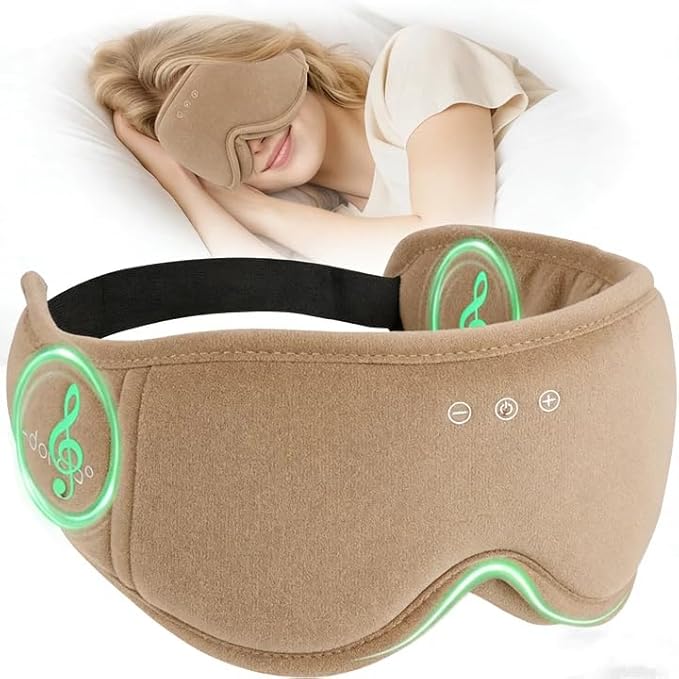 Sleep Mask with Headphones Bluetooth 5.4, LC-dolida Wireless Music Eye Mask by LC-dolida