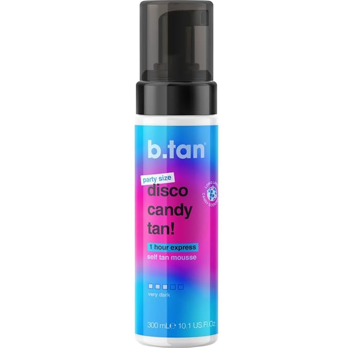 b.tan Large Candy Scented Self Tanner Mousse | Party Size Disco Candy Tan by btan