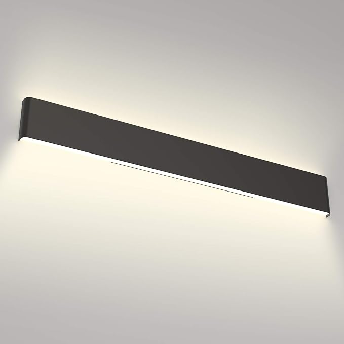 Aipsun 43.3in/40W Modern Black Vanity Light Fixtures LED Bathroom Wall Light Up by Aipsun