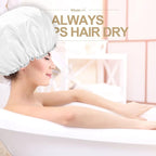 Shower Cap for Women Reusable Extra Large Shower Cap for Men Satin Double Layer - Image 3
