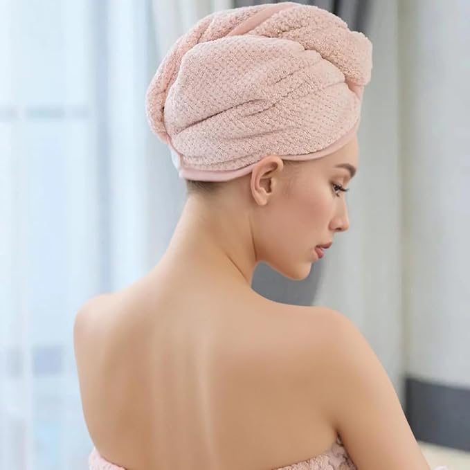 2 Pack Microfiber Hair Towel Wrap - Image 2