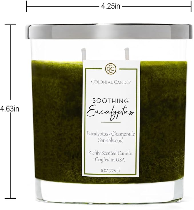 Colonial Candle Soothing Eucalyptus Scented Candle Jar, Highly Fragranced - Image 4
