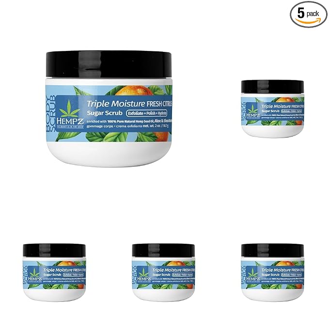 Hempz NEW Mini Sugar Body Scrub, Triple Moisture Fresh Citrus, Travel Size by Hempz