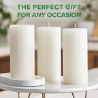 Simply Soson 3x6 inch Ivory Rustic Eucalyptus and Sage Pillar Scented Candle - Image 4