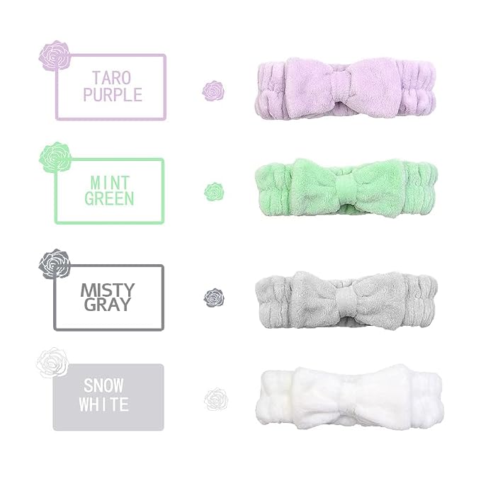 Chloven 7 Pcs Microfiber Bowtie Oversized Headbands Facial Makeup Headband - Image 3