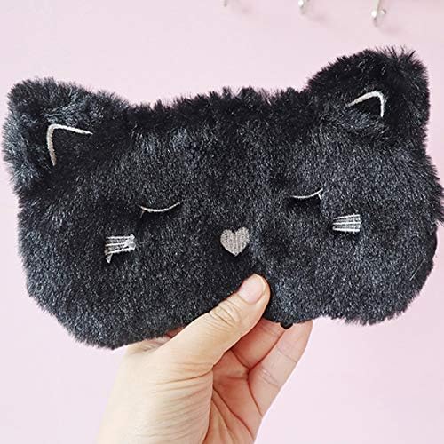 Shinywear 2 Pcs Cute Sleepping Eyemask Black Cat & White Dog Animal Cartoon - Image 3